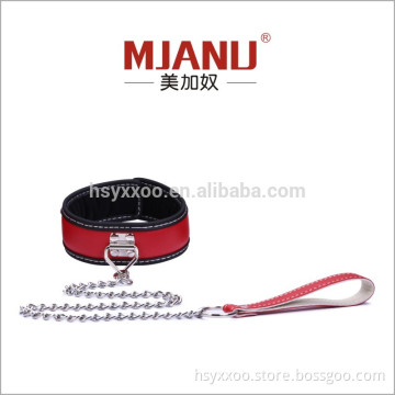 High Quality Hot selling SM sex toy Deluxe Padded Locking Collar With Leash